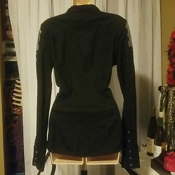 Black GUESS long sleeve collared shirt - Picture 6 of 6